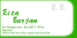 rita burjan business card